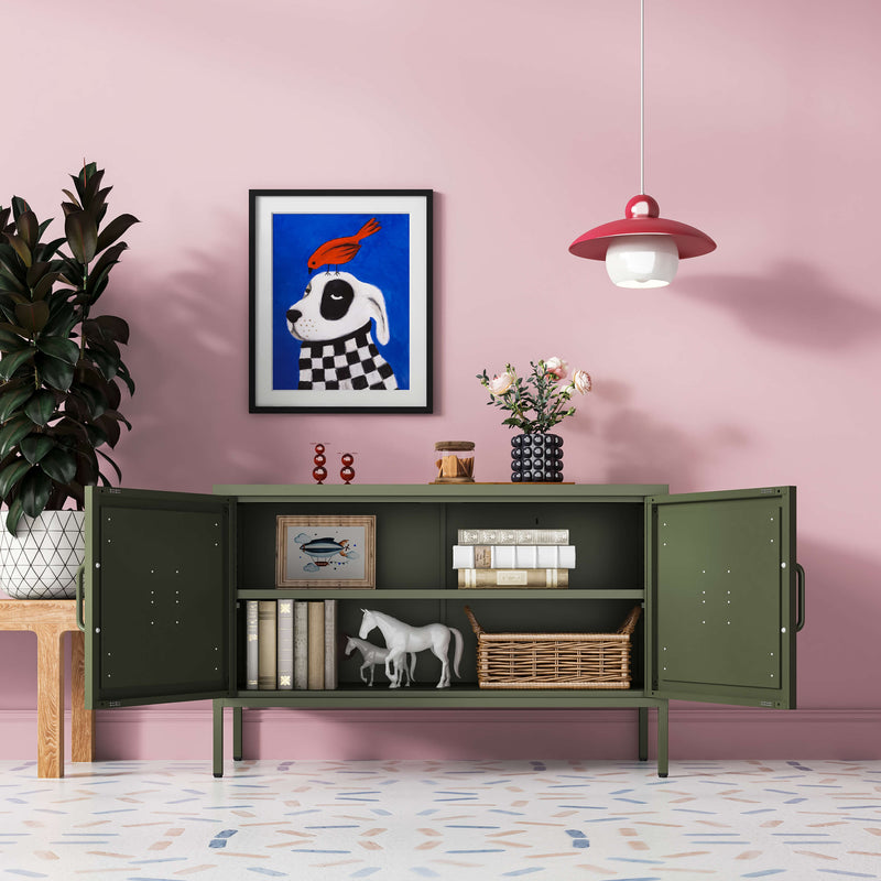 Hamptons Steel Storage Locker - Army Green