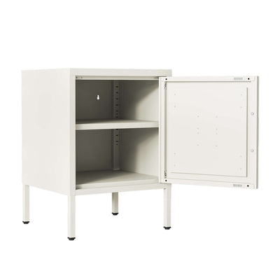 Hamptons  Bedside Table Locker - Cream White