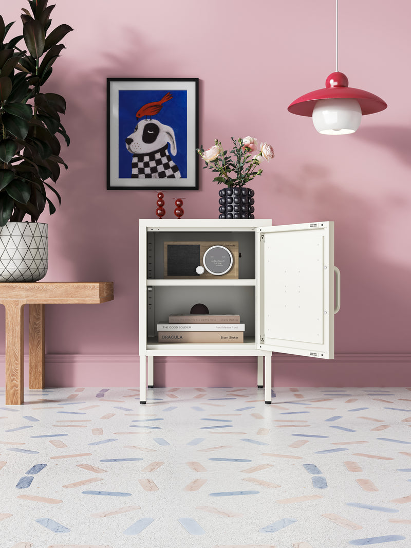 Phoenix Bedside Table Locker - Cream White