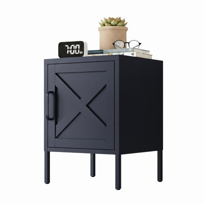 Hamptons Bedside Table Locker - Slate Grey