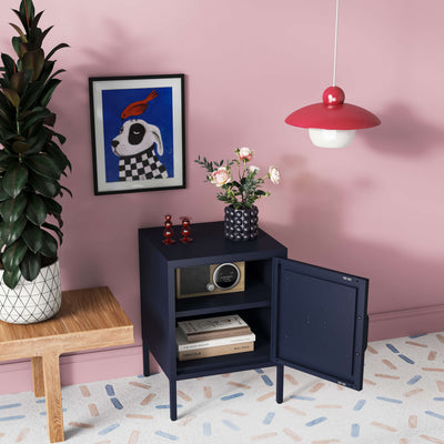 Hamptons Bedside Table Locker - Slate Grey