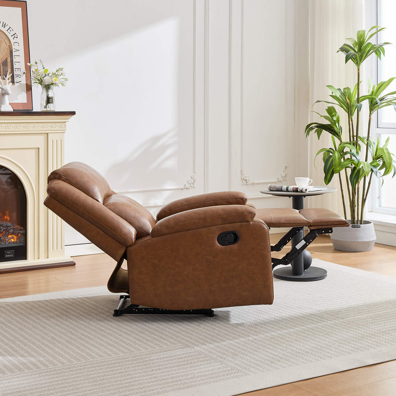 Orlo Modern Faux Leather Recliner - Camel