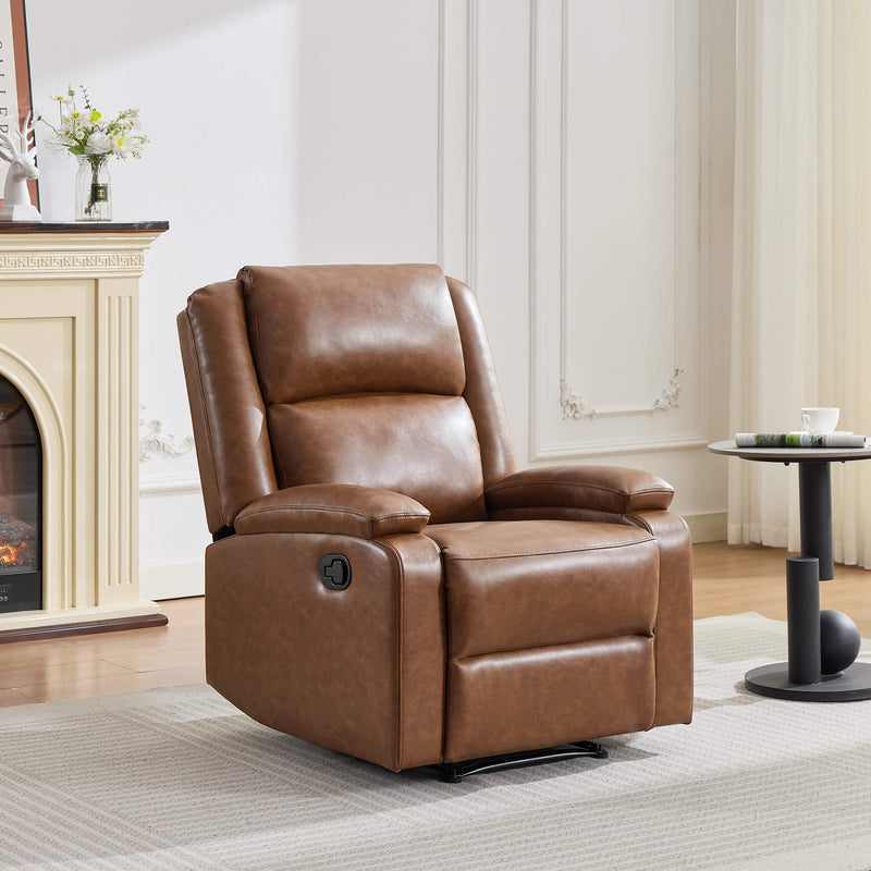 Orlo Modern Faux Leather Recliner - Camel