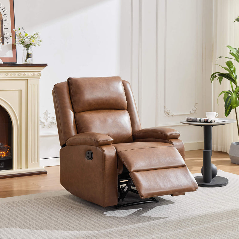 Orlo Modern Faux Leather Recliner - Camel