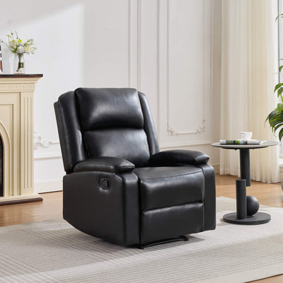 Orlo Modern Faux Leather Recliner - Black