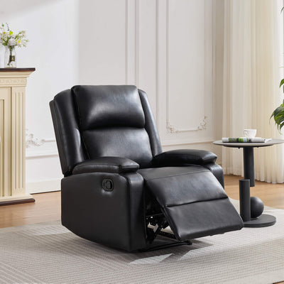 Orlo Modern Faux Leather Recliner - Black