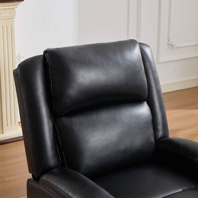 Orlo Modern Faux Leather Recliner - Black