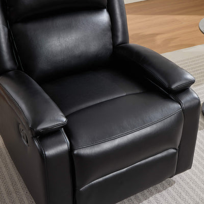 Orlo Modern Faux Leather Recliner - Black