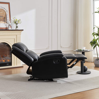 Orlo Modern Faux Leather Recliner - Black