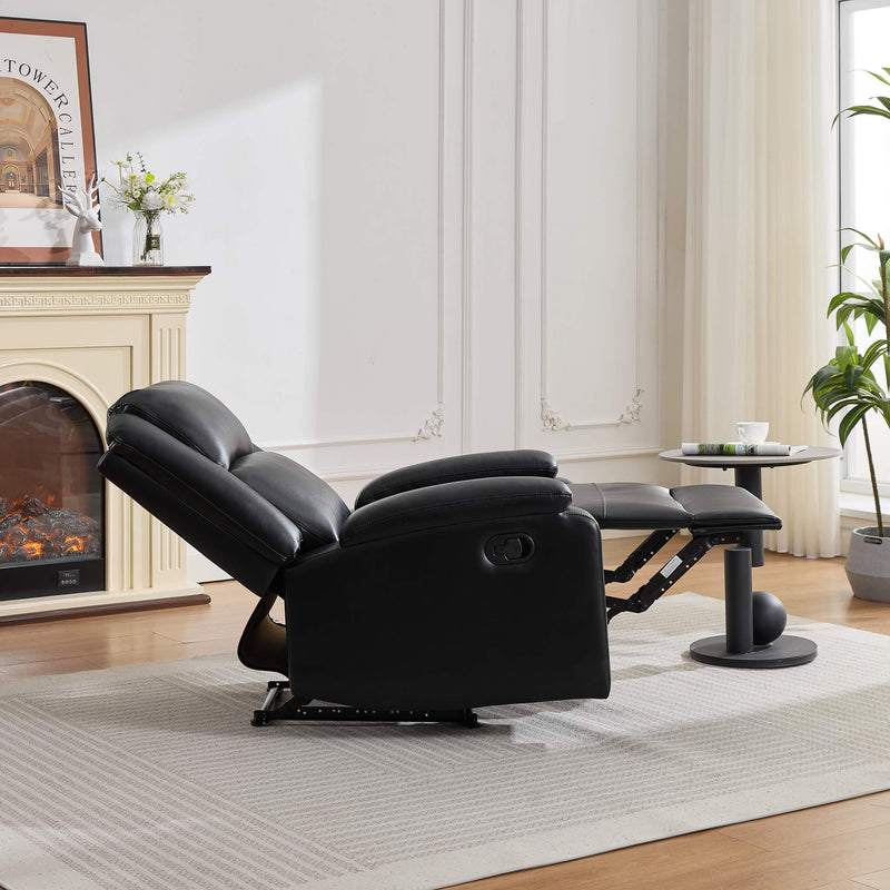 Orlo Modern Faux Leather Recliner - Black