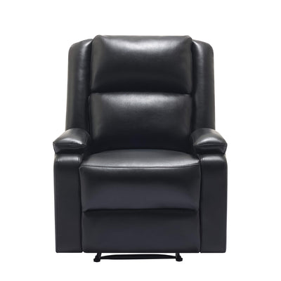 Orlo Modern Faux Leather Recliner - Black