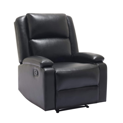 Orlo Modern Faux Leather Recliner - Black