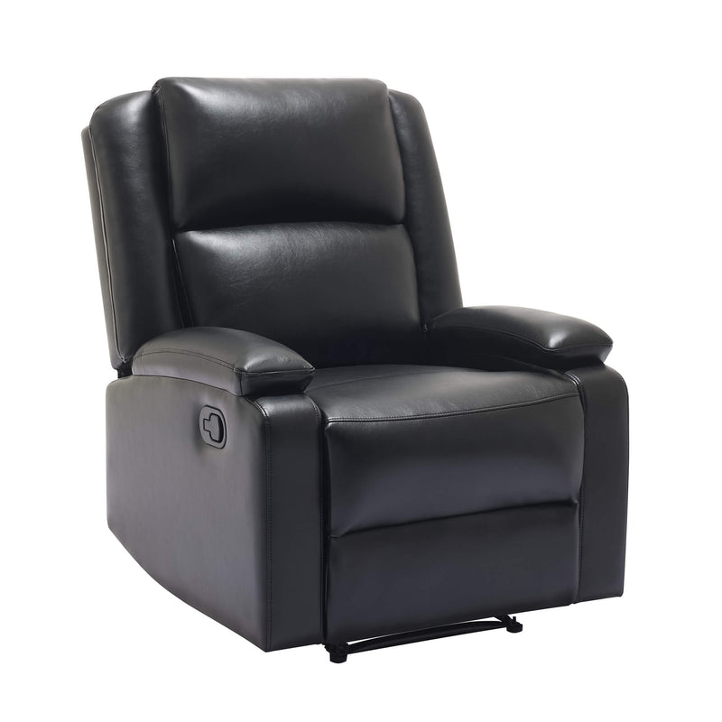 Orlo Modern Faux Leather Recliner - Black
