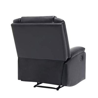 Orlo Modern Faux Leather Recliner - Black