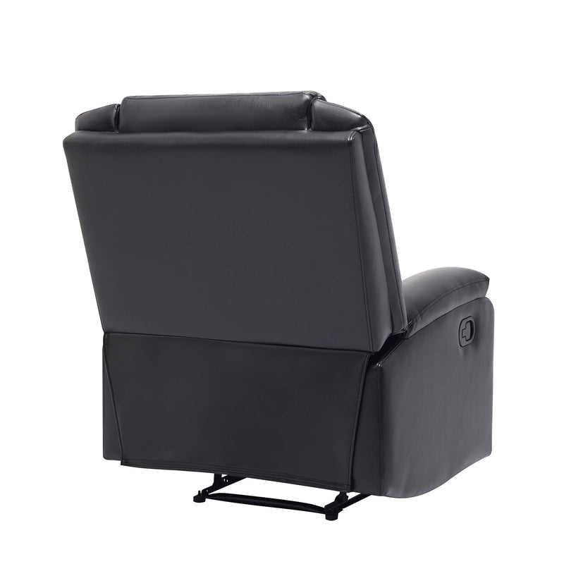 Orlo Modern Faux Leather Recliner - Black