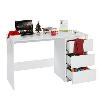 Nola Office Desk Dressing Table With 3 Drawers - White