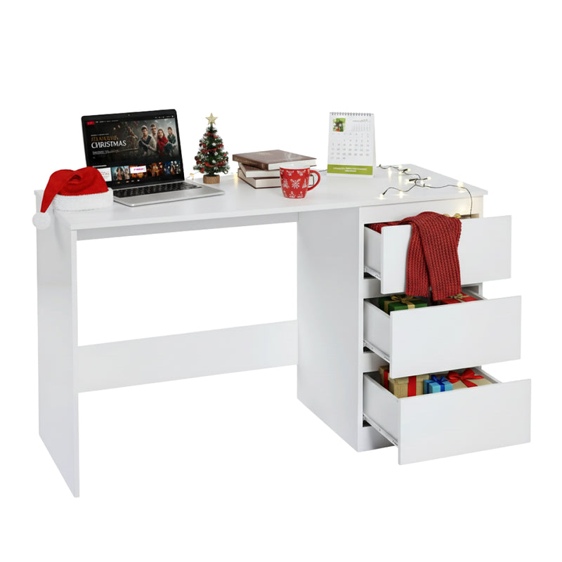 Nola Office Desk Dressing Table With 3 Drawers - White