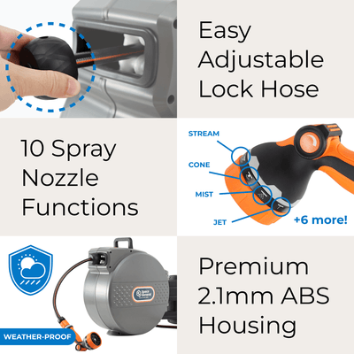Hose Reel with 10 Spray Modes 30M