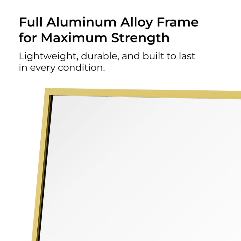 Sorelle Rectangular Full Length Standing Mirror - Gold