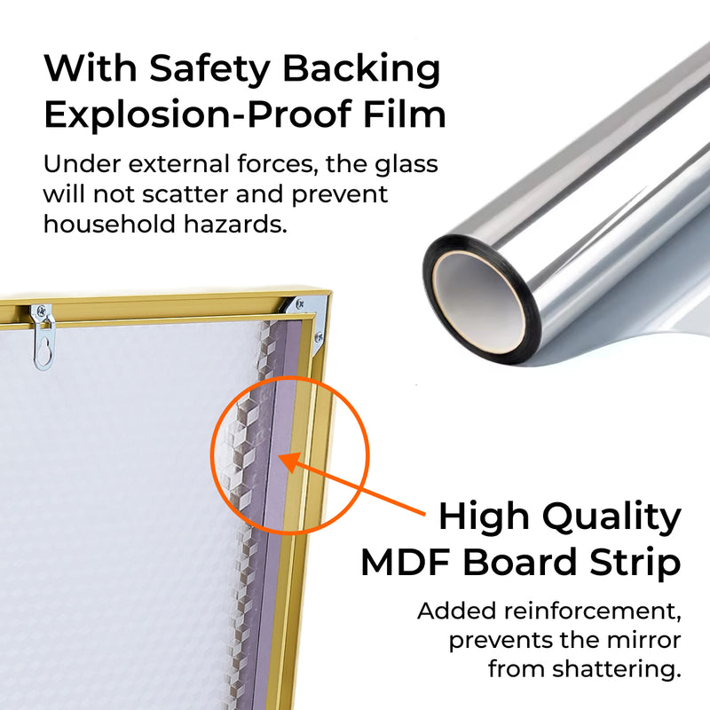 Sorelle Rectangular Full Length Standing Mirror - Gold