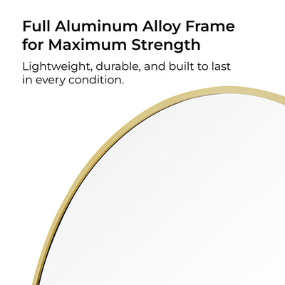 Selena Metal Arched Full Length Wall Mirror - Gold