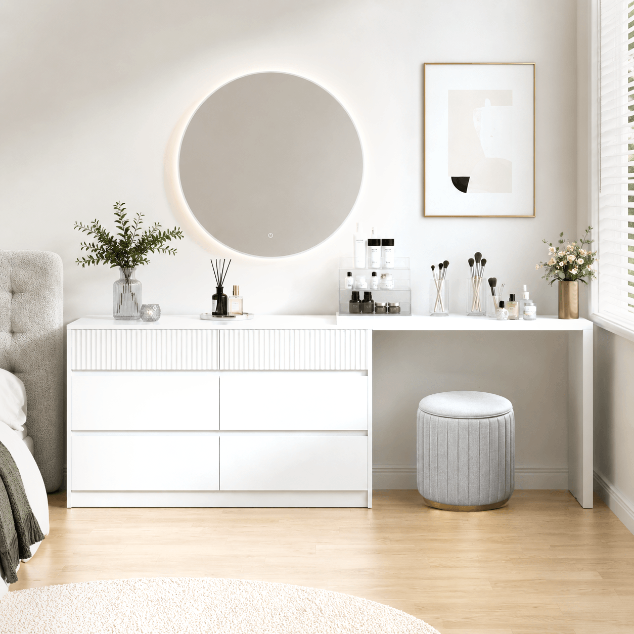Nola Floating Dressing Table with 6 Drawers – Space General
