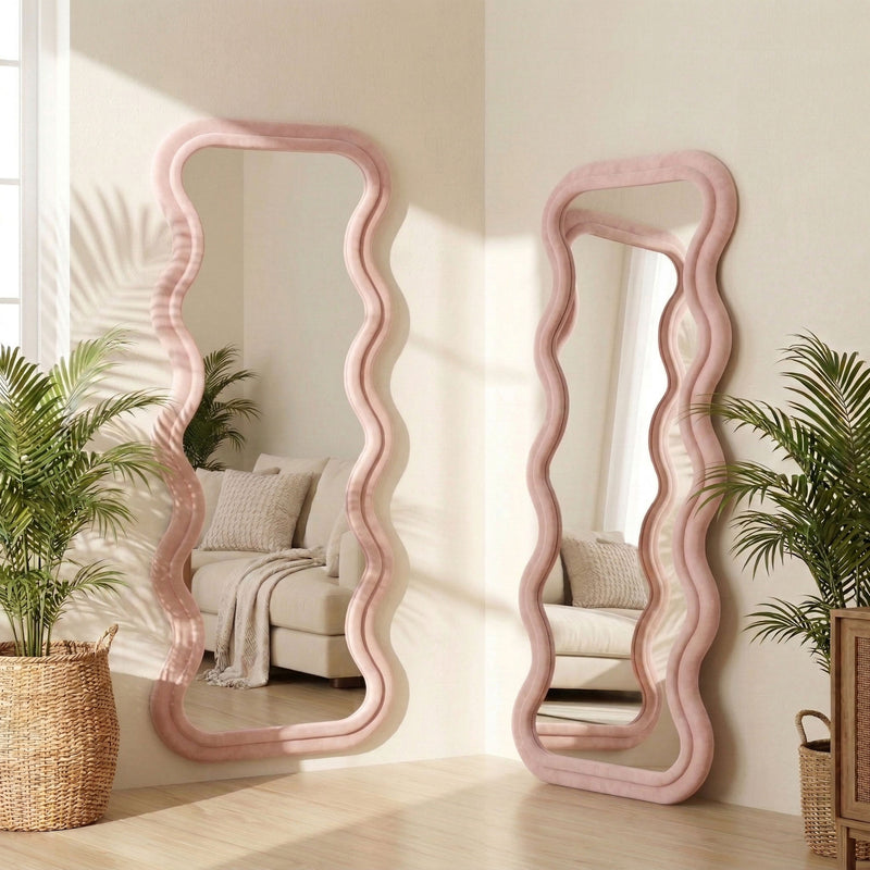 Wavy Full Length Mirror Pink