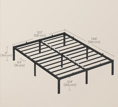 Modern Metal Bed Base – Double