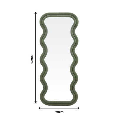 Sierra Wavy Full Length Dressing Mirror - Green