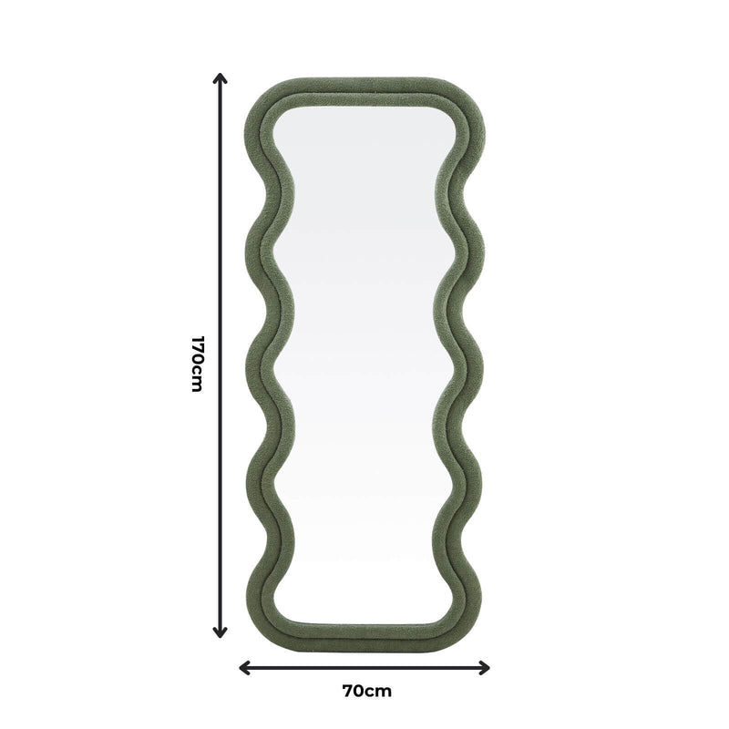 Sierra Wavy Full Length Dressing Mirror - Green
