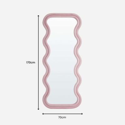 Sierra Wavy Full Length Dressing Mirror - Pink