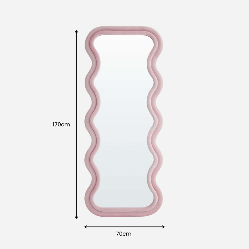 Sierra Wavy Full Length Dressing Mirror - Pink