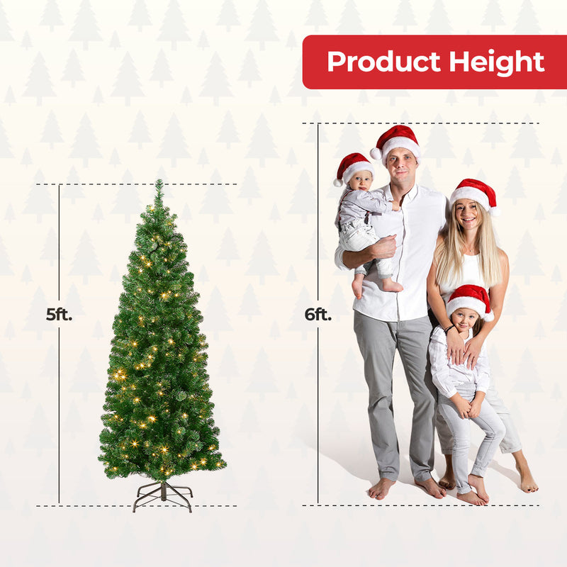 Sleek Fir Pre-Lit Christmas Tree - 150cm (5Ft)