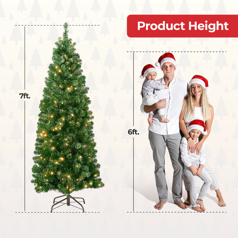 Sleek Fir Pre-Lit Christmas Tree - 210cm (7Ft)