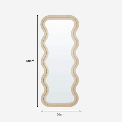 Sierra Wavy Full Length Dressing Mirror - Cream