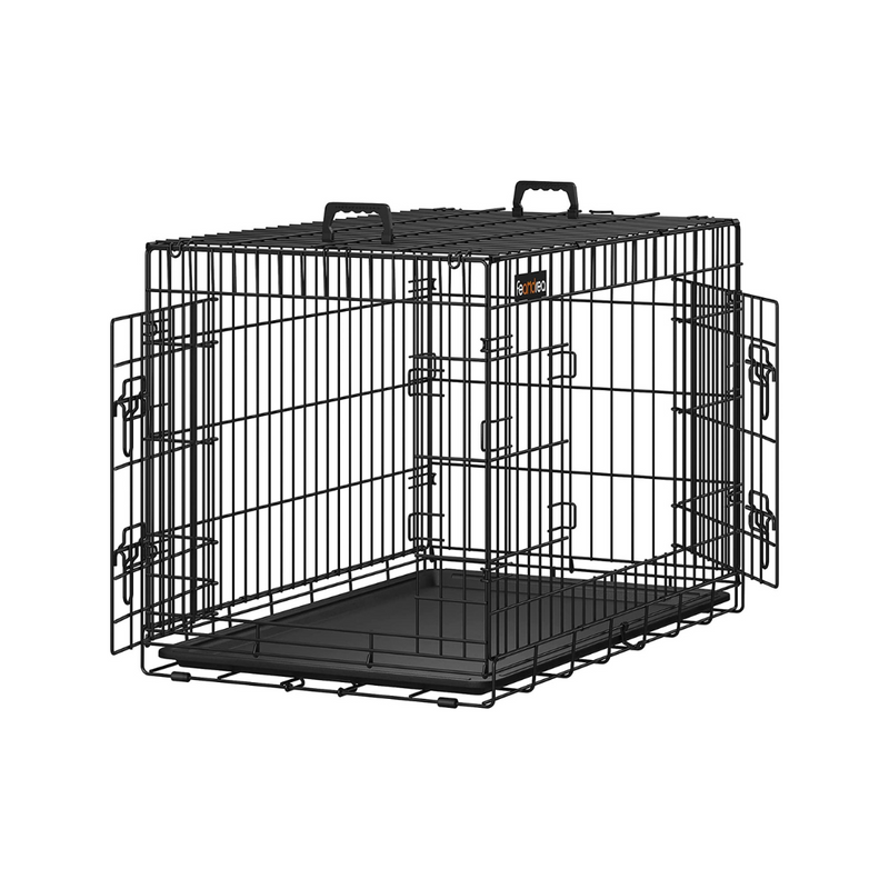 Dog Crate Cage Double Door Foldable Large