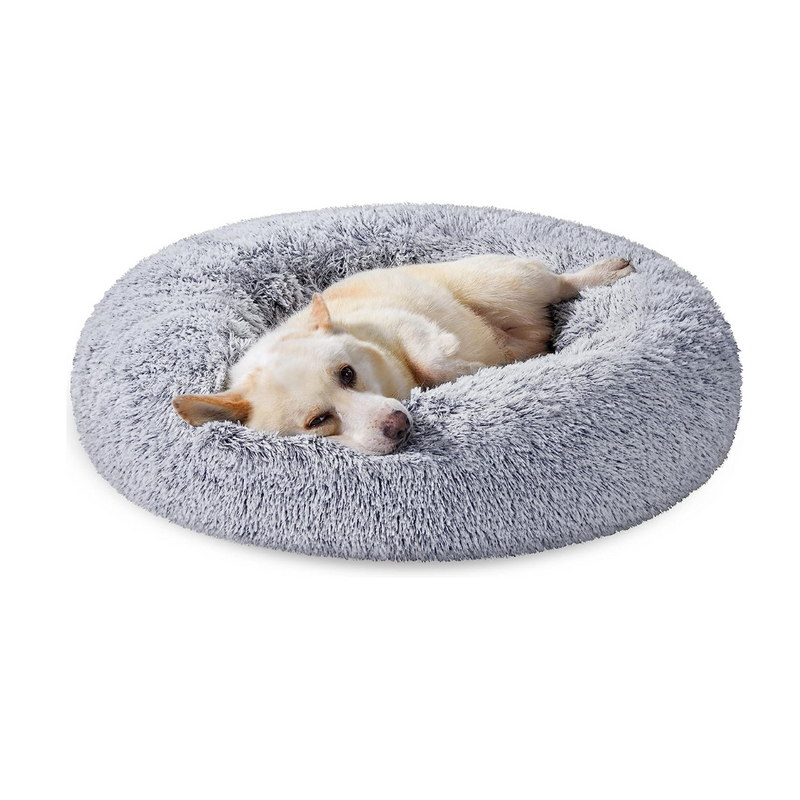 Fluffy Calming Pet Bed Large - Light Grey