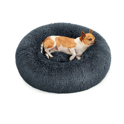 Fluffy Calming Pet Bed Small - Dark Grey