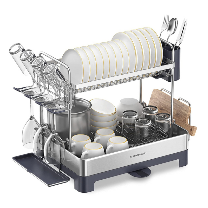 Dish Drying Rack - Grey and Silver