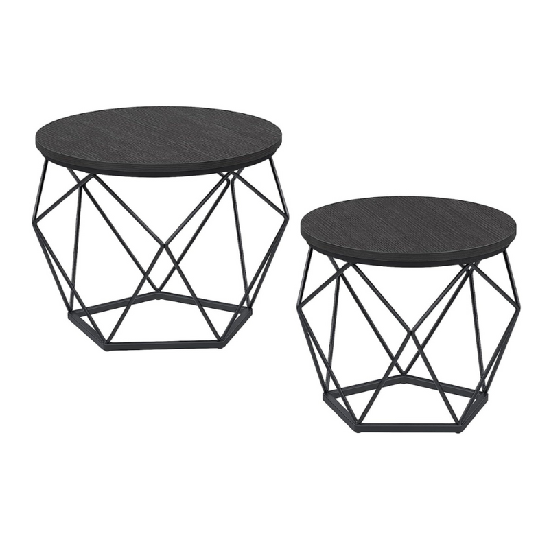 Vasagle Sophia Round Coffee Table Black (Set of 2)