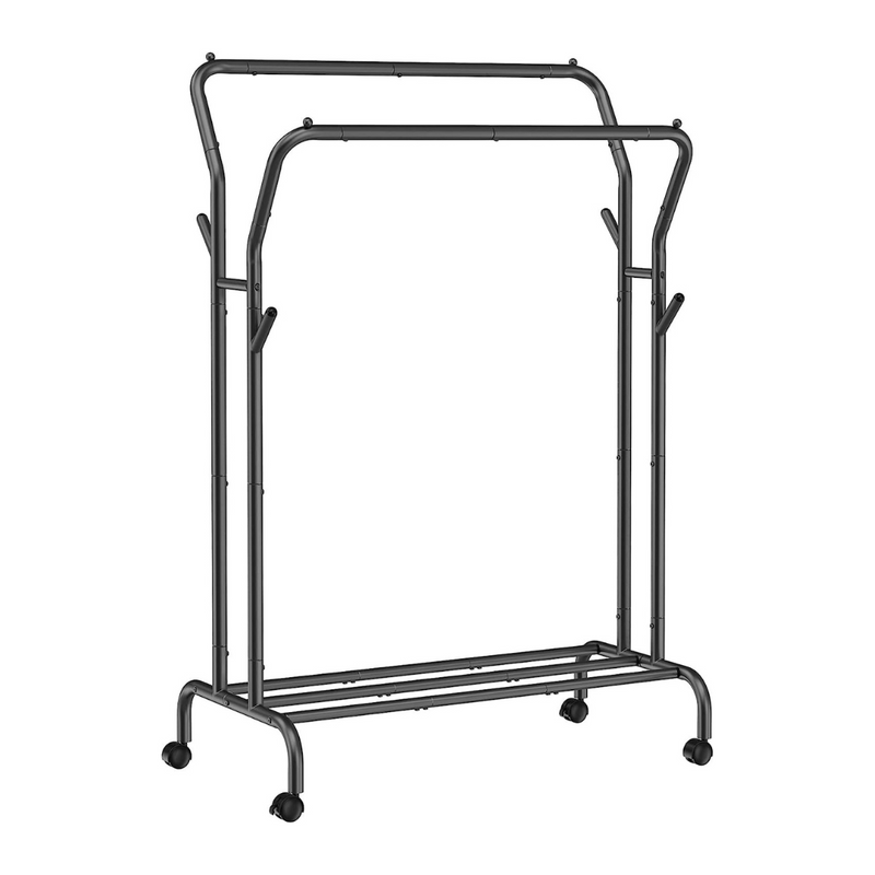 Double Clothes Hanging Rail Black