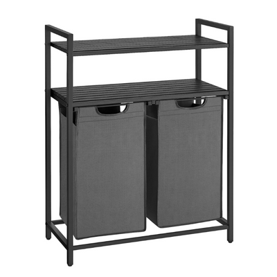 Vasagle Laundry Basket With 2 Pull-out Basket Black