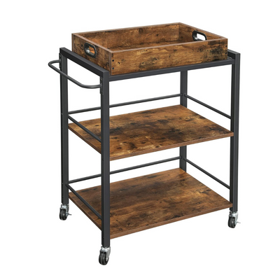 Vasagle Bar Cart Industrial Style - Brown and Black