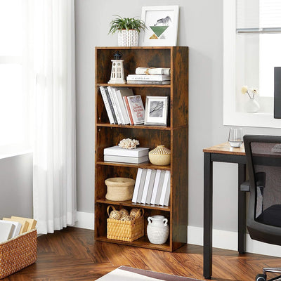 Vasagle 4 Tier Open Bookcase With Adjustable Storage Shelves - Brown