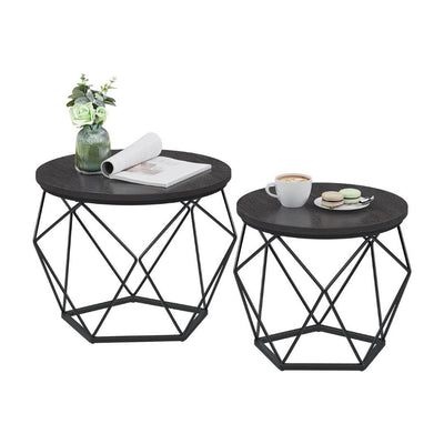 Vasagle Sophia Round Coffee Table Black (Set of 2)