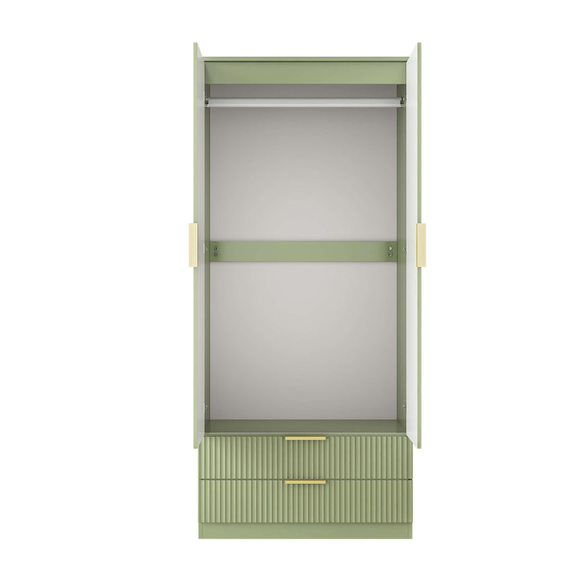 Elba 2-Door Wardrobe – Green Matte