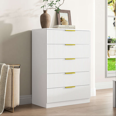 Elba 5-Drawer Chest – White Matte