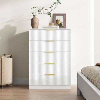 Elba 5-Drawer Chest – White Matte