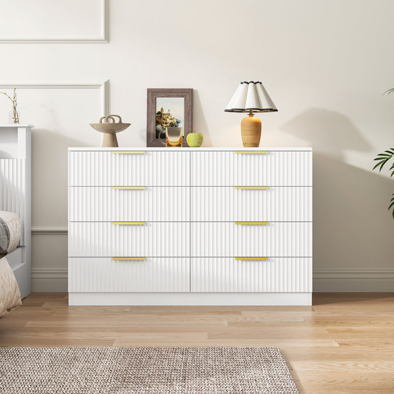 Elba 8-Drawer Chest – White Matte