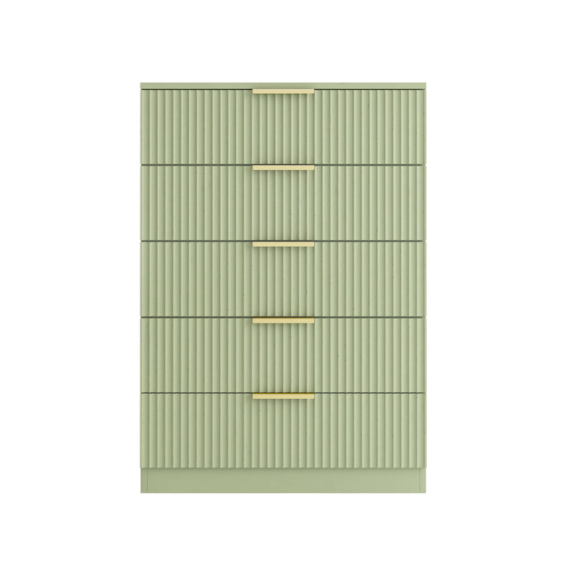 Elba 5-Drawer Chest – Green Matte